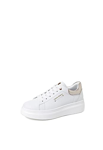 QUEEN HELENA Damen Turnschuhe mit Plateau Sneaker Low X28 10 Gold, 39 EU von QUEEN HELENA