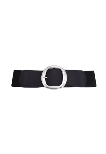 QUEEN HELENA Elastischer Gürtel mit Gürtelschnalle für Damen CI022-9, Schwarz , Einheitsgröße von QUEEN HELENA