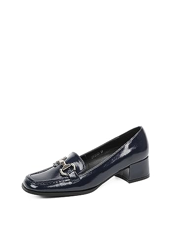 QUEEN HELENA Elegante Mokassins mit Flachem Absatz für Damen ZM9529 blau, 39 EU von QUEEN HELENA