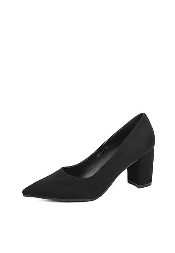 QUEEN HELENA Elegante Pumps mit Geschlossener Zehe für Damen ZM9521 Schwarz, 36 EU von QUEEN HELENA