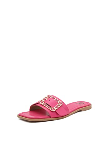QUEEN HELENA Flache Pantoletten Damen R238 fuchsia, 36 EU von QUEEN HELENA