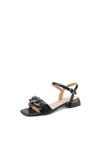 QUEEN HELENA Flache Sandalen mit lässigem Riemen für Damen ZM9930, Schwarz , 41 EU von QUEEN HELENA