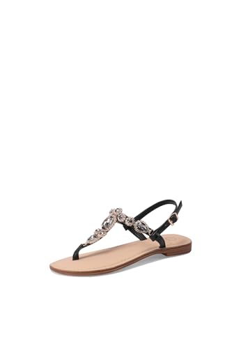 QUEEN HELENA Flip-Flops mit Strass Sandalen Goiello Damen Y6015, Schwarz , 36 EU von QUEEN HELENA