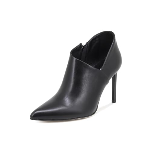 QUEEN HELENA Geschlossene Schuhe mit Stiletto-Absatz, lässig, elegant, für Damen K2027, Schwarz Pu, 39 EU von QUEEN HELENA