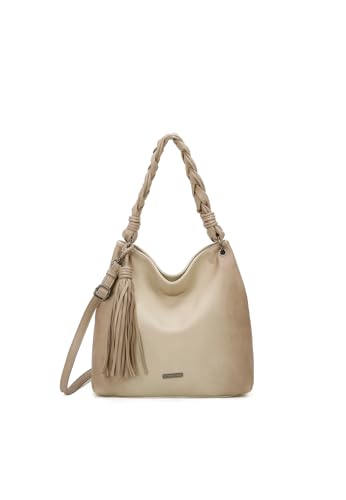 QUEEN HELENA Große Umhängetasche mit abnehmbarem Schultergurt, weich, leicht, lässig, für Damen M1010, beige von QUEEN HELENA