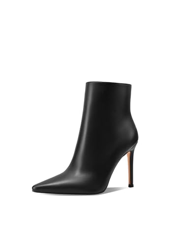 QUEEN HELENA K4017 Stiefeletten mit Stiletto-Absatz, lässig, elegant, für Damen, Schwarz Pu, 41 EU von QUEEN HELENA