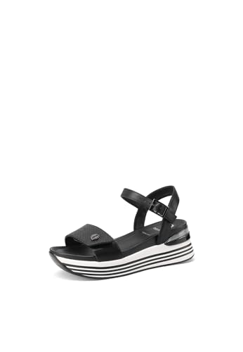 QUEEN HELENA Keilabsatz, Plateau-Sandalen für Damen, X30-205, Schwarz , 40 EU von QUEEN HELENA