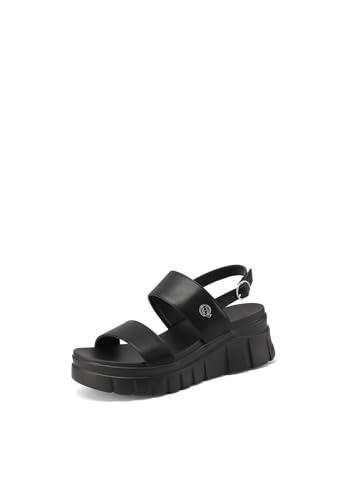 QUEEN HELENA Keilabsatz, Plateau-Sandalen für Damen, X30-206, Schwarz , 39 EU von QUEEN HELENA