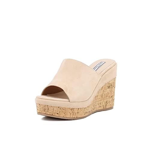 QUEEN HELENA Keilsandaletten Clogs Damen ZM8079 beige, 40 EU von QUEEN HELENA