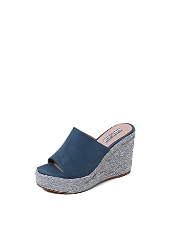 QUEEN HELENA Keilsandaletten für Damen Zm9444c Blau, 40 EU von QUEEN HELENA