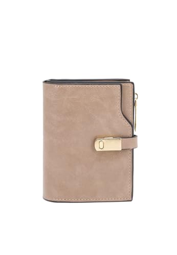 QUEEN HELENA Kurze Schmale Geldbörse Brieftasche mit Kartenfach PF22-6 Apricot von QUEEN HELENA