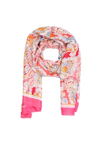 QUEEN HELENA Leichter eleganter Schal Schal lässig bunt mit Muster Damen SC13, SC13-1 Fuchsia, Einheitsgröße von QUEEN HELENA