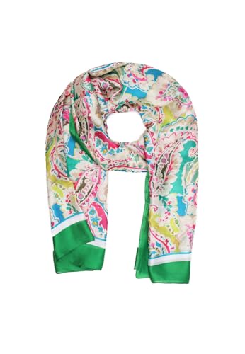 QUEEN HELENA Leichter eleganter Schal Schal lässig bunt mit Muster Damen SC13, SC13-1 Grün, Einheitsgröße von QUEEN HELENA