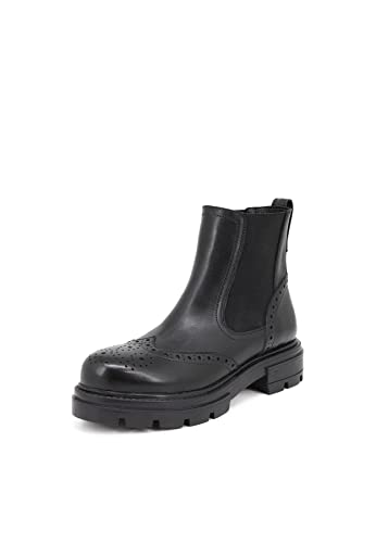 QUEEN HELENA Niedrige Lederstiefel Chelsea Boots mit Plateau Damen S258 Schwarz, 38 EU QUEEN HELENA Niedrige Lederstiefel Chelsea Boots mit Plateau Damen S258 Schwarz, 38 EU von QUEEN HELENA