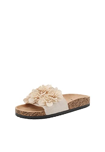 QUEEN HELENA Pantoletten Damen R242 beige, 40 EU von QUEEN HELENA