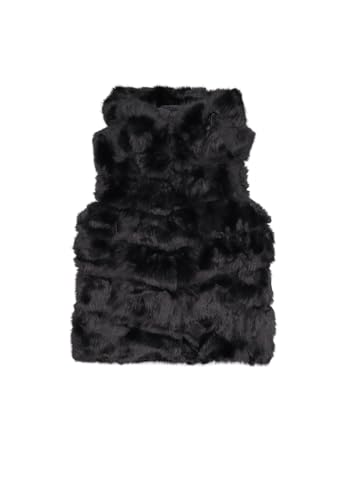 QUEEN HELENA Pelz-Weste warme Winterjacke Casual Elegant Damen PLC03-1, Schwarz , Einheitsgröße von QUEEN HELENA