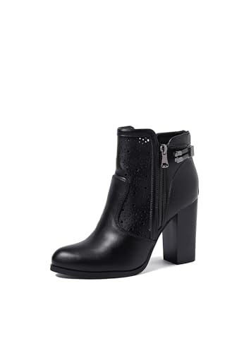 QUEEN HELENA Perforierte Stiefeletten Stiefeletten mit Absatz mit seitlichem Reißverschluss Casual Damen X30-112, Schwarz , 39 EU QUEEN HELENA Perforierte Stiefeletten Stiefeletten mit Absatz mit seitlichem Reißverschluss Casual Damen X30-112, Schwarz , 39 EU von QUEEN HELENA