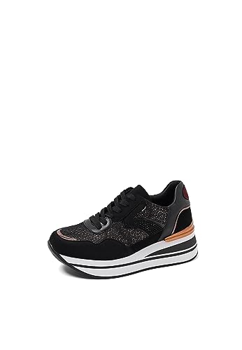 QUEEN HELENA Plateau-Sneakers für Damen X29-31 Schwarz, 37 EU von QUEEN HELENA