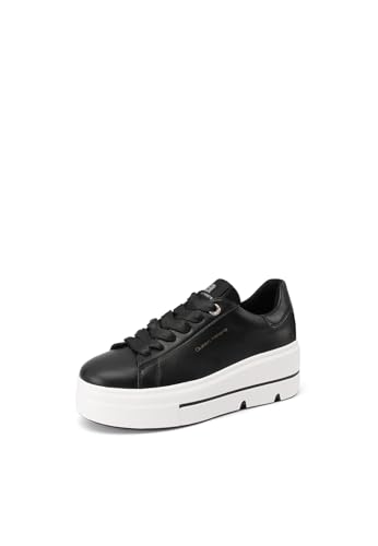 QUEEN HELENA Platform-Sneakers, bequeme Freizeitschuhe für Damen X33-10, Schwarz , 36 EU von QUEEN HELENA
