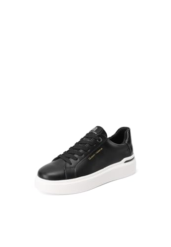 QUEEN HELENA Platform-Sneakers, bequeme Freizeitschuhe für Damen X33-3, Schwarz , 39 EU von QUEEN HELENA