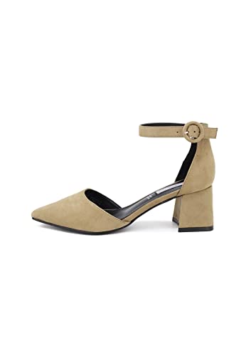 QUEEN HELENA Damen Pumps mit Riemchen Mittelhoher Absatz Geschlossene Spitze Bequem Elegant Leicht Casual ZM7001 Khaki 40 QUEEN HELENA Damen Pumps mit Riemchen Mittelhoher Absatz Geschlossene Spitze Bequem Elegant Leicht Casual ZM7001 Khaki 40 von QUEEN HELENA