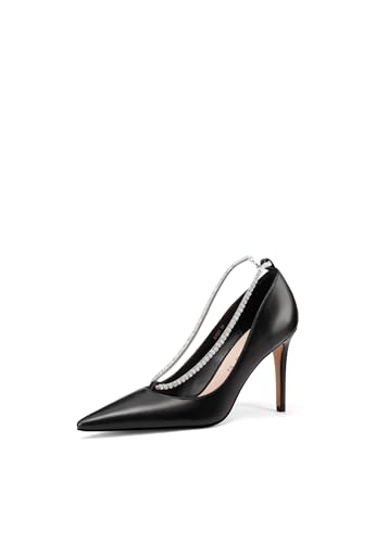 QUEEN HELENA Pumps mit Strass Elegante Schuhe mit hohem Absatz für Damen K4024, Schwarz , 36 EU von QUEEN HELENA