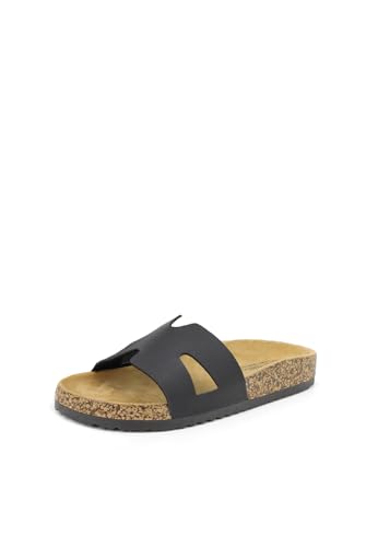 QUEEN HELENA R246 Damen-Hausschuhe mit niedrigem Band, lässig, Schwarz , 36 EU von QUEEN HELENA