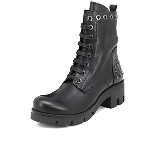 QUEEN HELENA RT2383 Stiefeletten mit Absatz aus Leder für Damen (Schwarz, numeric_37) von QUEEN HELENA