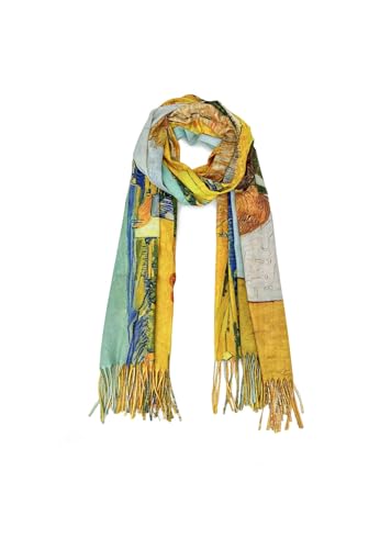 QUEEN HELENA SC22-9 Winterschal Schwere warme Wickelschal Rundhals Muster Damen, Sc22-11 Gelb, Einheitsgröße von QUEEN HELENA