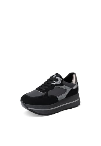 QUEEN HELENA Sneakers Hohe Turnschuhe Platform Damen X33-17, Schwarz , 40 EU von QUEEN HELENA