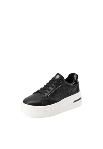 QUEEN HELENA Sneakers Platform Hohe Turnschuhe Bequem Casual Damen X33-7, Schwarz , 38 EU von QUEEN HELENA