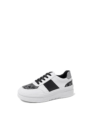 QUEEN HELENA Sneakers Platform Leichte Casual Turnschuhe Damen X29-4, X29 6 Schwarz, 37 EU von QUEEN HELENA