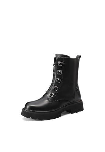 QUEEN HELENA Stiefeletten mit Strass Casual mit Reißverschluss Niedrige Stiefel Damen X31-55, Schwarz , 37 EU QUEEN HELENA Stiefeletten mit Strass Casual mit Reißverschluss Niedrige Stiefel Damen X31-55, Schwarz , 37 EU von QUEEN HELENA