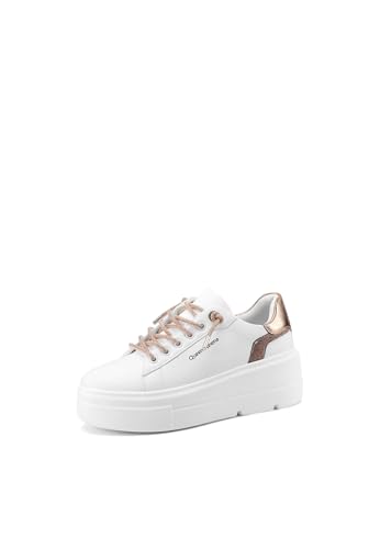 QUEEN HELENA Turnschuhe mit glitzernden Schnürsenkeln, Plateau-Sneakers für Damen, X31-13, Weiß und Gold., 41 EU QUEEN HELENA Turnschuhe mit glitzernden Schnürsenkeln, Plateau-Sneakers für Damen, X31-13, Weiß und Gold., 41 EU von QUEEN HELENA