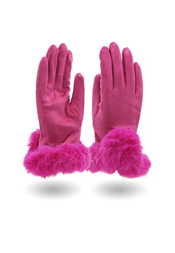 QUEEN HELENA Damen Fingerhandschuh G03 fuchsia, Einheitsgröße von QUEEN HELENA