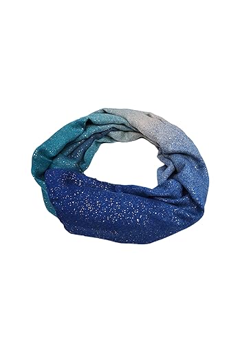 QUEEN HELENA Warmer Winterschal mit Strass Damen SC22-4 blau, Einheitsgröße von QUEEN HELENA