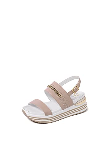 QUEEN HELENA Wedge Sandalen Damen X28-203 beige, 37 EU von QUEEN HELENA