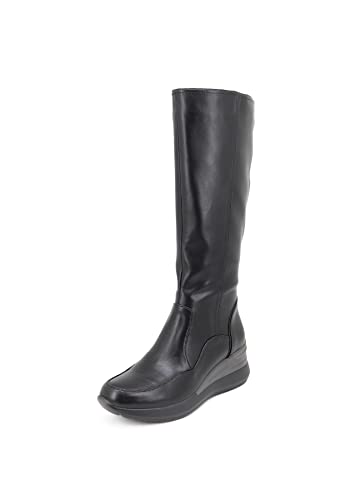 QUEEN HELENA X27-89 Damen Stiefel mit seitlichem Reißverschluss, bequem, mit Plateau, X27 89 Schwarz, 35 EU von QUEEN HELENA