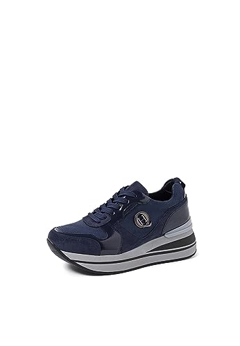 QUEEN HELENA Plateau-Sneakers für Damen X29-30 Blau, 37 EU von QUEEN HELENA