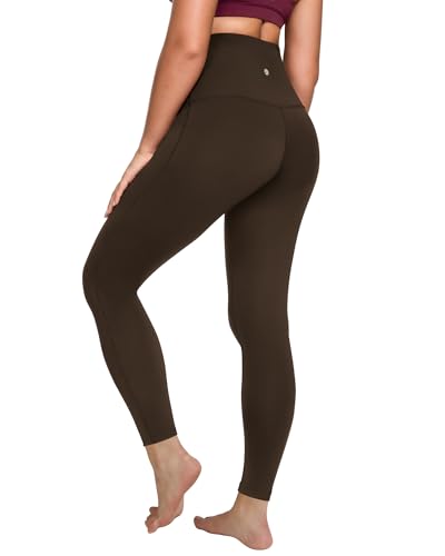 QUEENIEKE Damen Sport Leggings Hohe Taille Blickdicht Yoga Leggins Sporthose Bauch-Straffung Workout Gym Yogahose - 68 cm (Stadtbraun, 50-52) von QUEENIEKE