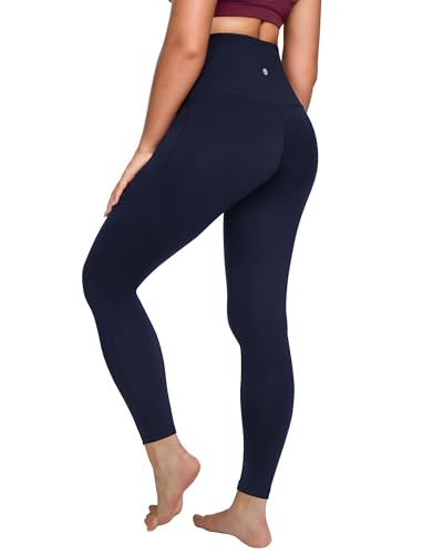 QUEENIEKE Damen Sport Leggings Hohe Taille Blickdicht Yoga Leggins Sporthose Bauch-Straffung Workout Gym Yogahose - 68 cm (Tiefmarineblau, M) von QUEENIEKE