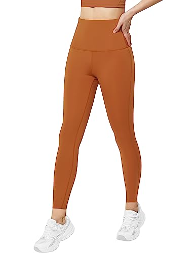 QUEENIEKE Frauen Yoga Leggings Hohe Taille Laufhose Workout Strumpfhosen 60129, Braun, Groß von QUEENIEKE