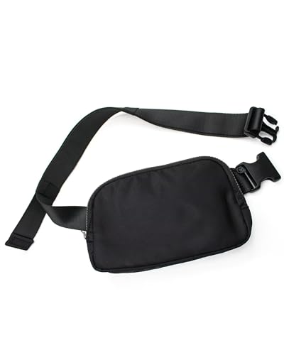 QUEENIEKE Gürteltasche für Damen, Bauchtasche, 1 l, Crossbody-Tasche mit verstellbarem Gurt, überall Gürteltasche zum Wandern im Freien, Schwarz von QUEENIEKE