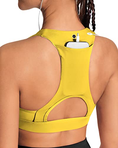 QUEENIEKE Damen Sport BH Gepolsterter ohne Stahlring Yoga BH Gesäßtasche mit mittlerer Stützfunktion Baumwolle Gefühl für Fitness(Mimose, XS) von QUEENIEKE