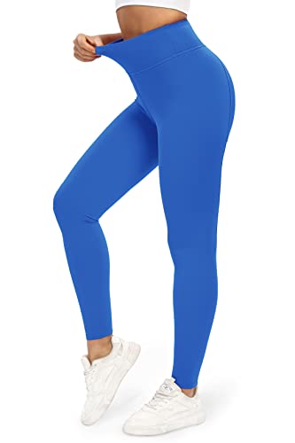 QUEENIEKE Sport Leggings Sporthosen Yoga Leggings Damen High Waist Blickdicht Klassische Bauchkontrolle Workout Sporthose für Damen Wenig blau S von QUEENIEKE