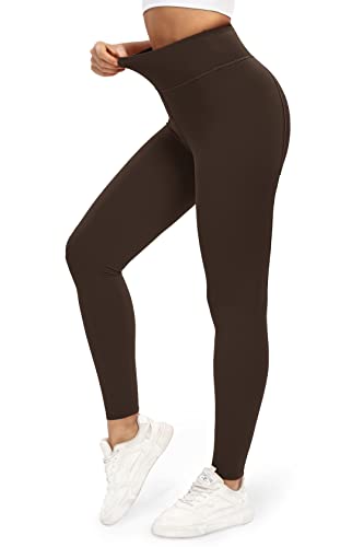 QUEENIEKE Sport Leggings Yoga Leggings Damen High Waist Blickdicht Klassische Bauchkontrolle Workout Sporthose für Damen Goldene Eiche XL von QUEENIEKE