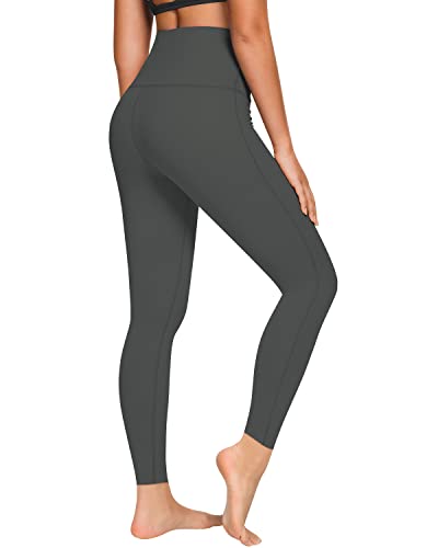 QUEENIEKE Sportleggings Sporthosen Damen High Waist Sporthosen Blickdicht Trainning Yogahosen Bauchkontrolle Strumpfhosen für Laufen Fitness Gym Workout Farbe Dunkelgrau Größe S（4/6） von QUEENIEKE