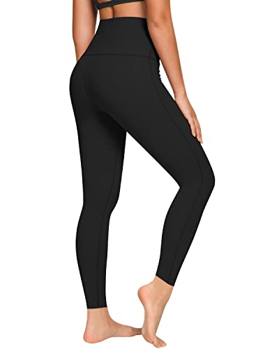 QUEENIEKE Yoga Hosen Damen-hohe Taillen Yoga Leggings mit Tasche Trainings Strumpfhosen für Laufen Fitness Schwarz XL von QUEENIEKE