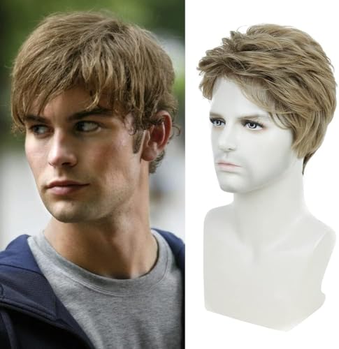 QUEENTAS Kurze Olivbraune Herrenperücke Natural Curl Synthetic Hair Daily Perücke für Männer Vatertagsgeschenke QUEENTAS Kurze Olivbraune Herrenperücke Natural Curl Synthetic Hair Daily Perücke für Männer Vatertagsgeschenke von QUEENTAS