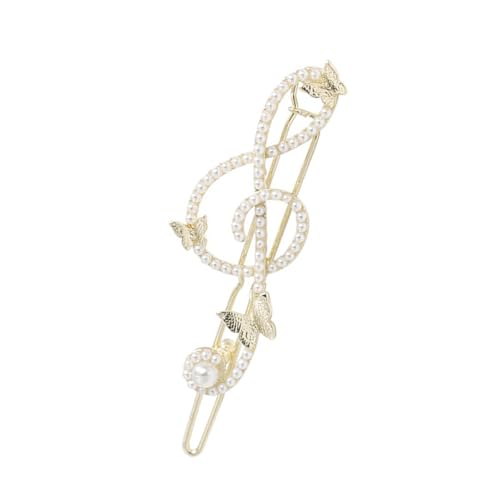 Glänzende Seitenklammer in Musiknotenform für Damen, elegant, seitlich, rutschfest, seitlicher Pony, Haarschmuck von QUEENYARD